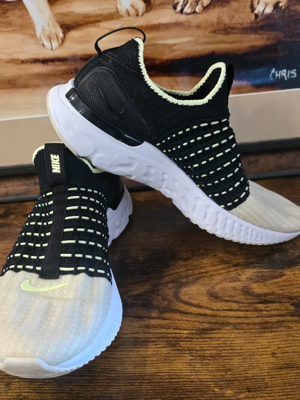 Nike React Phantom Run Flyknit 2 Black Volt CJ0280-004 Women’s Size 7 US USED